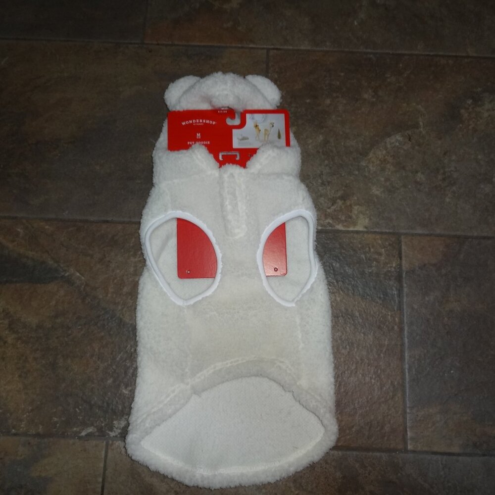 Wondershop Hoodie For Dog Medium M Winter White Sherpa/fleece Up to 40 LB NWT